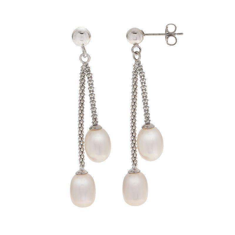 PearLustre by Imperial Sterling Silver Freshwater Cultured Pearl Dangle Drop Earrings, Womens product image