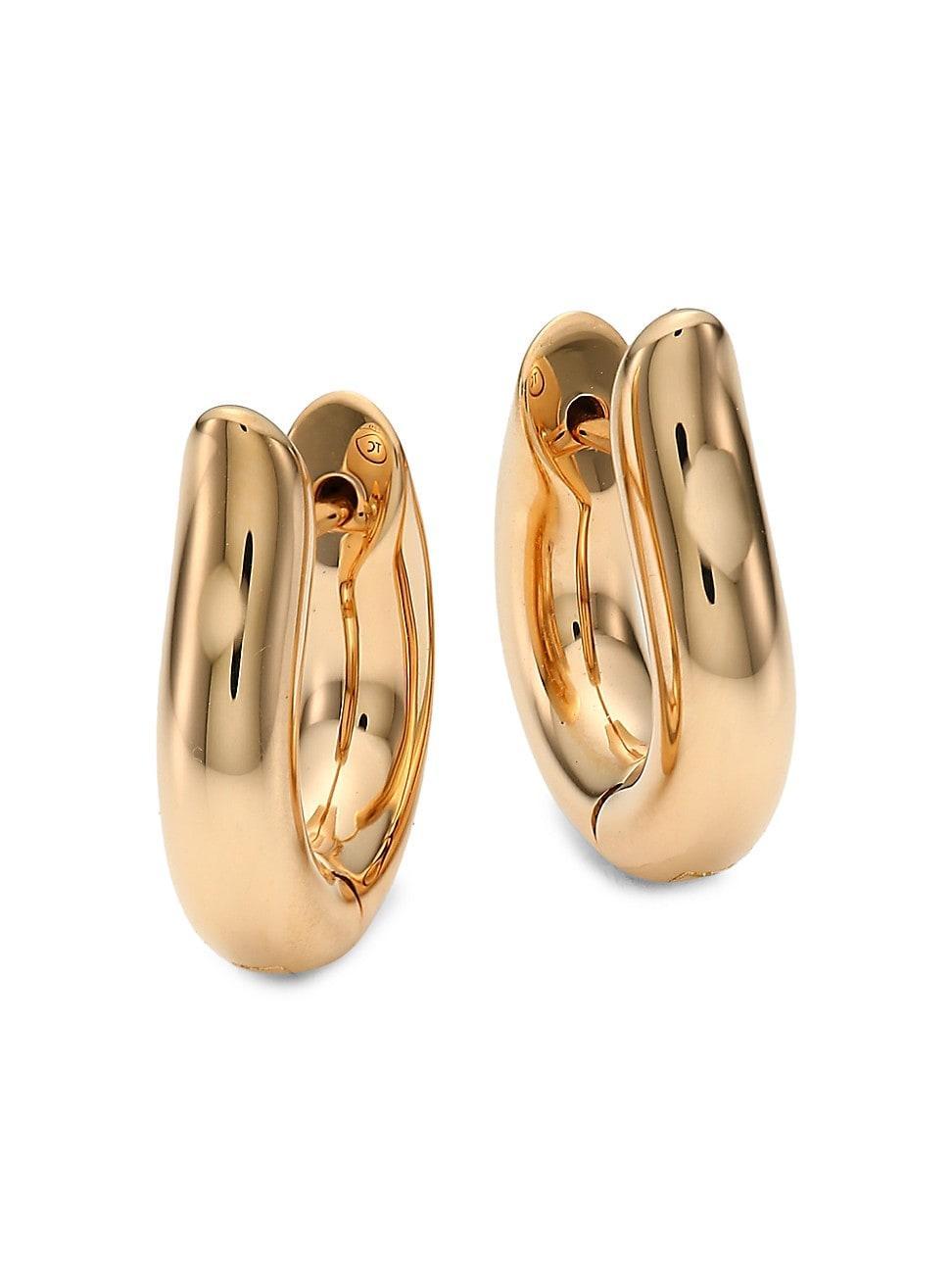 Womens 18K Rose Gold Medium Hoop Earrings Product Image