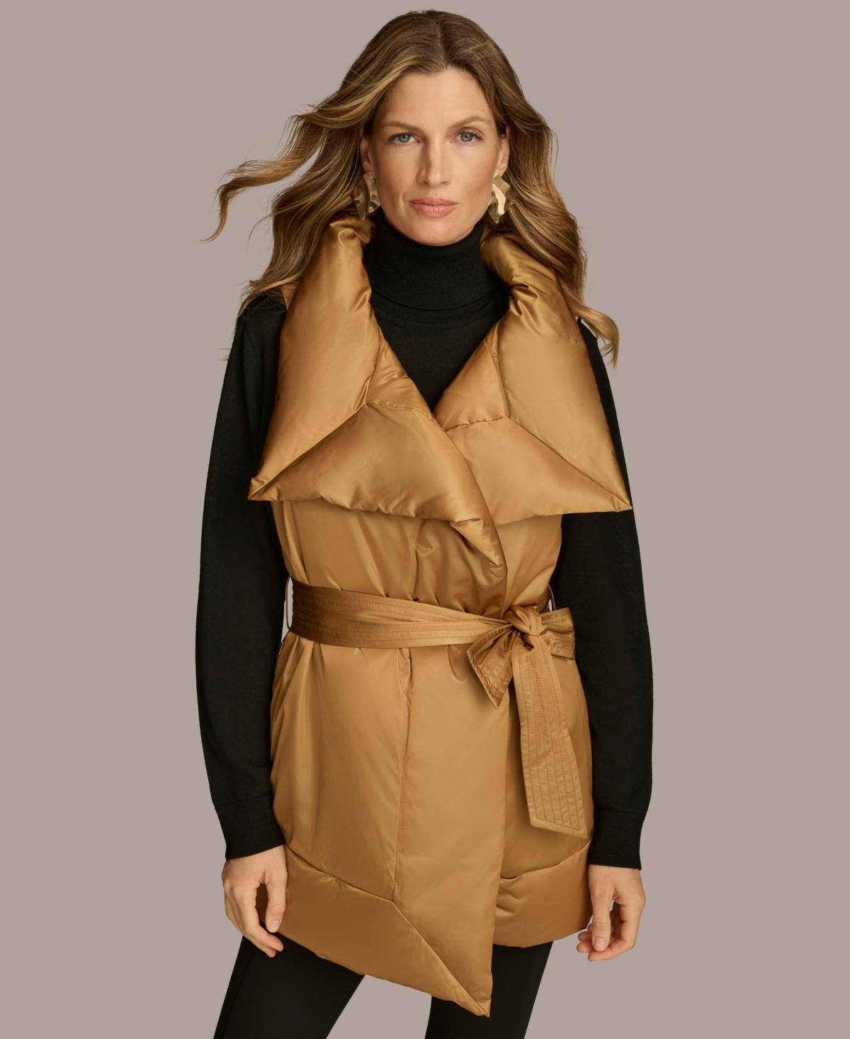 Donna Karan New York Womens Belted Puffer Vest Product Image