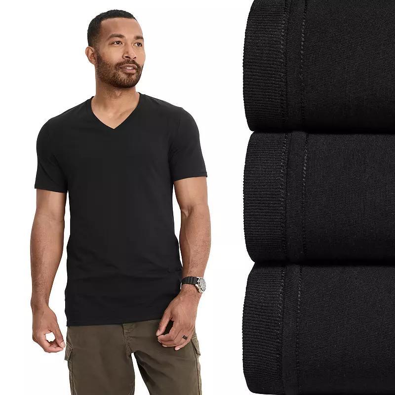 Mens Jockey 3-Pack Cotton Stretch V-Neck Undershirt Product Image