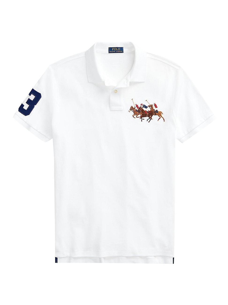 Mens Basic Mesh Triple-Pony Polo Product Image