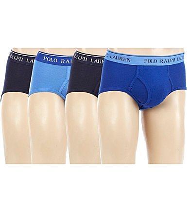 Polo Ralph Lauren Cotton Logo Waistband Briefs, Pack of 4 Product Image