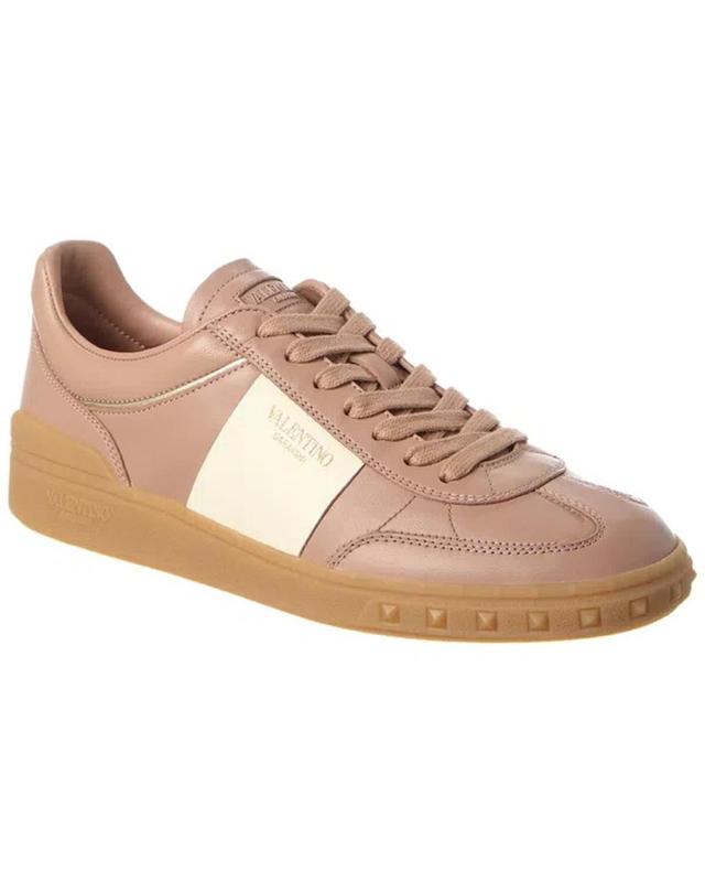 Valentino Upvillage Leather Sneaker In Beige Product Image