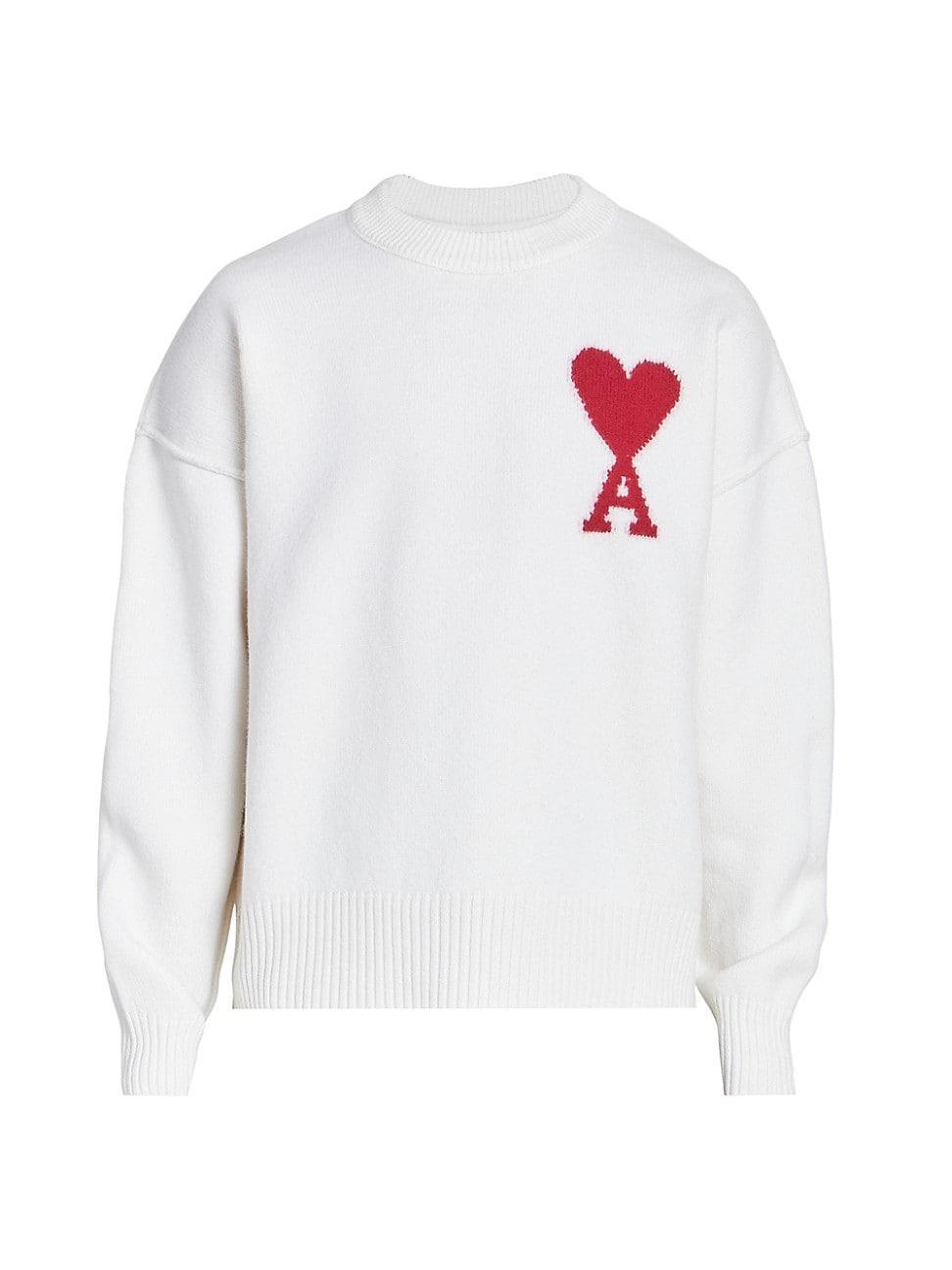 Mens Embroidered Wool Sweater Product Image