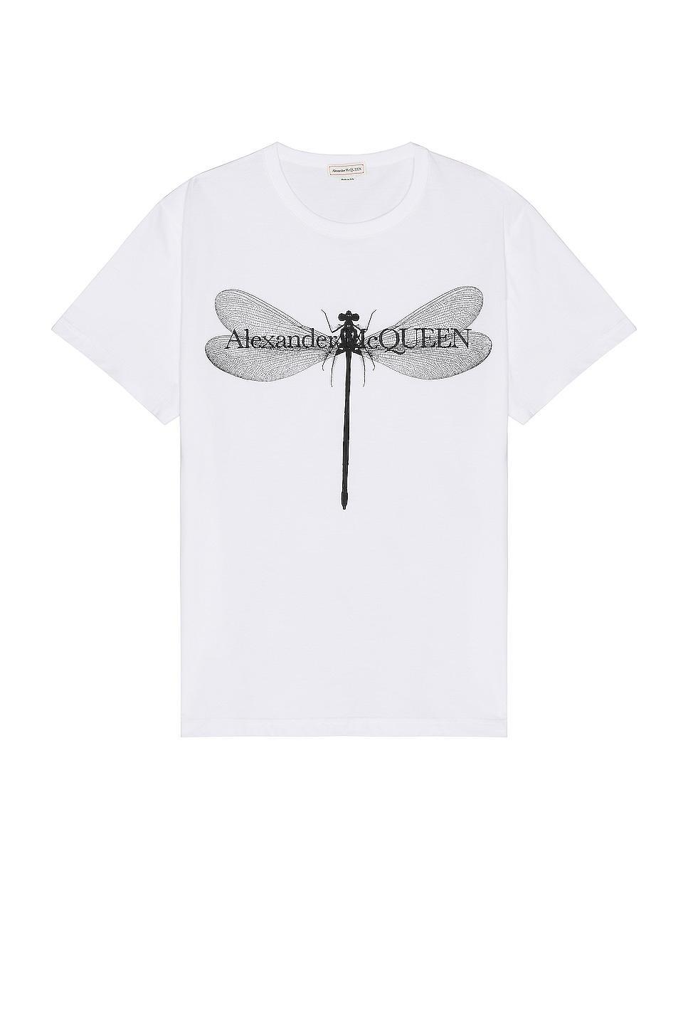 Alexander McQueen Dragonfly Print T-shirt White. (also in L, S, XL/1X). Product Image