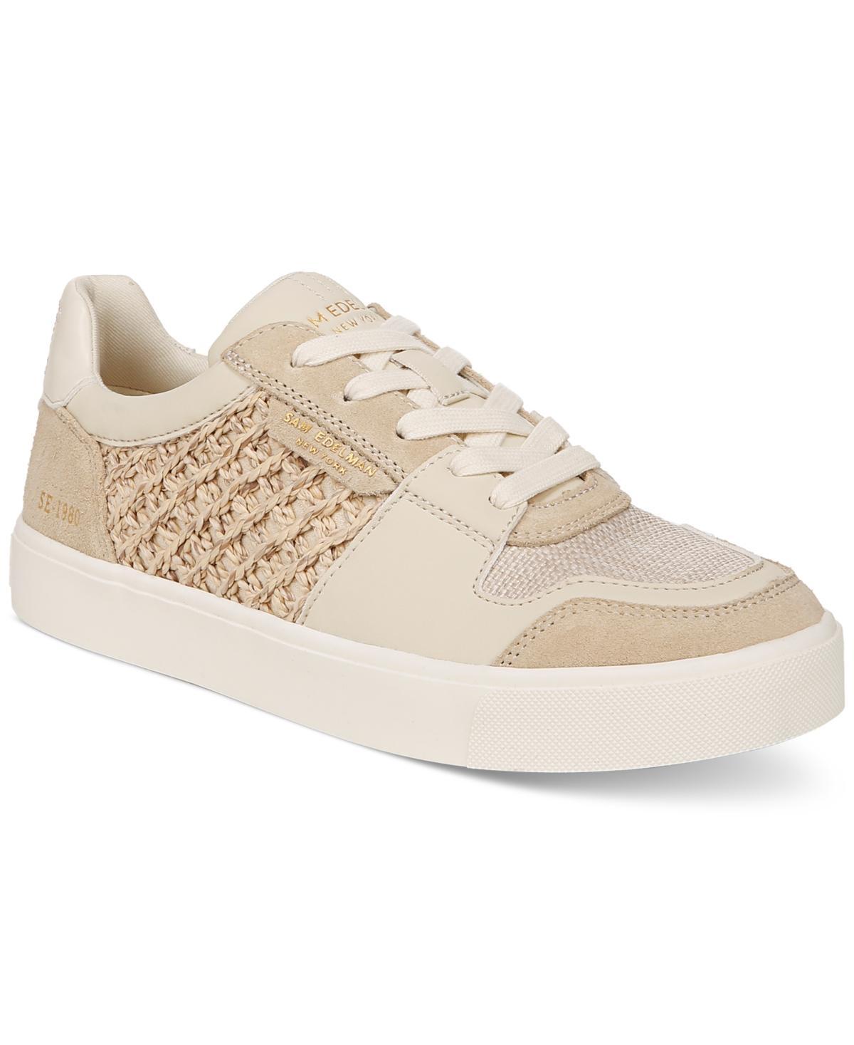 Sam Edelman Womens Elcie Lace-Up Raffia Court Sneakers - Sandshell Multi Product Image