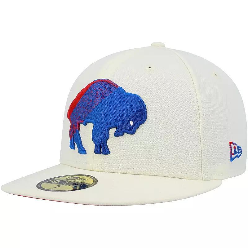 Men's New Era Cream Buffalo Bills Chrome Color Dim 59FIFTY Fitted Hat Product Image