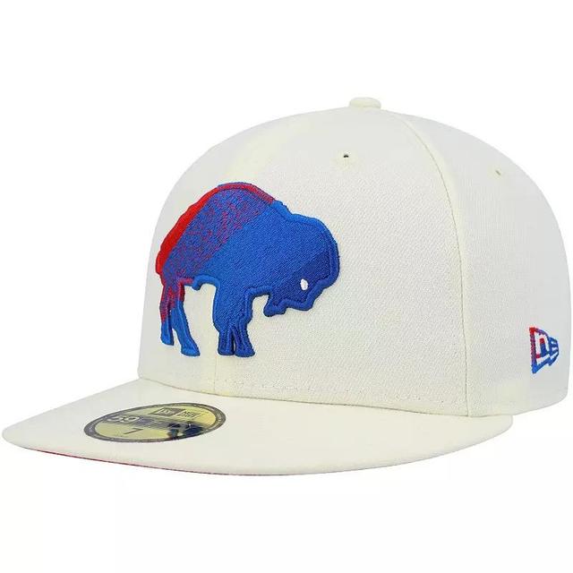 Men's New Era Cream Buffalo Bills Chrome Color Dim 59FIFTY Fitted Hat Product Image