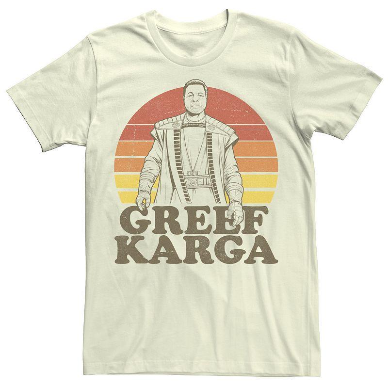 Mens Star Wars The Mandalorian 70s Retro Sunset Greef Poster Tee Product Image