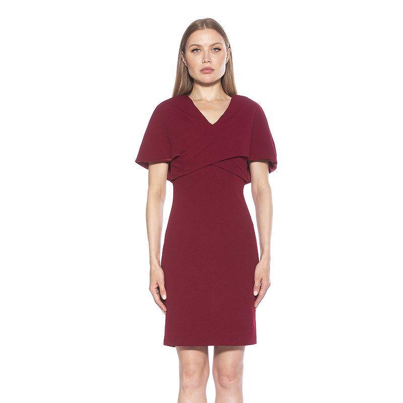 Womens ALEXIA ADMOR Devi V Neck Wrap Sheath Dress Product Image