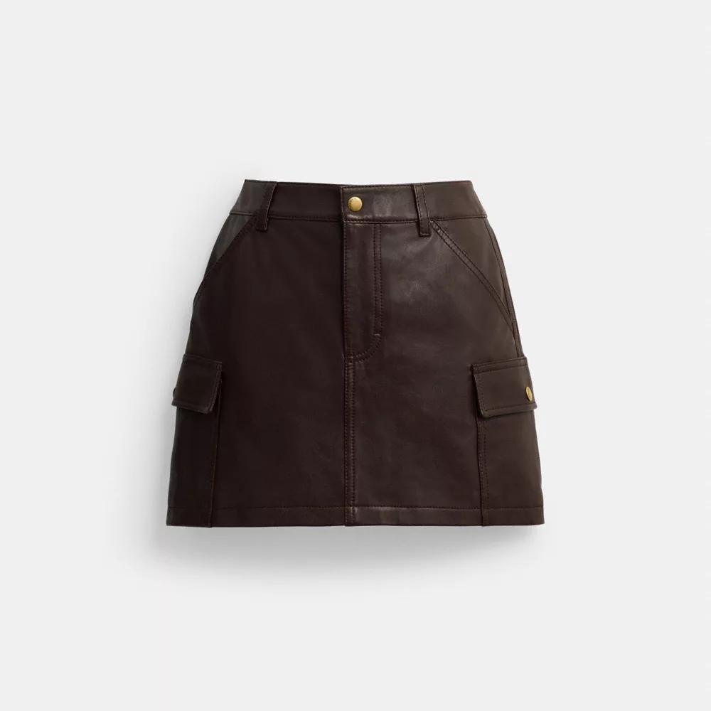 Leather Mini Cargo Skirt Product Image