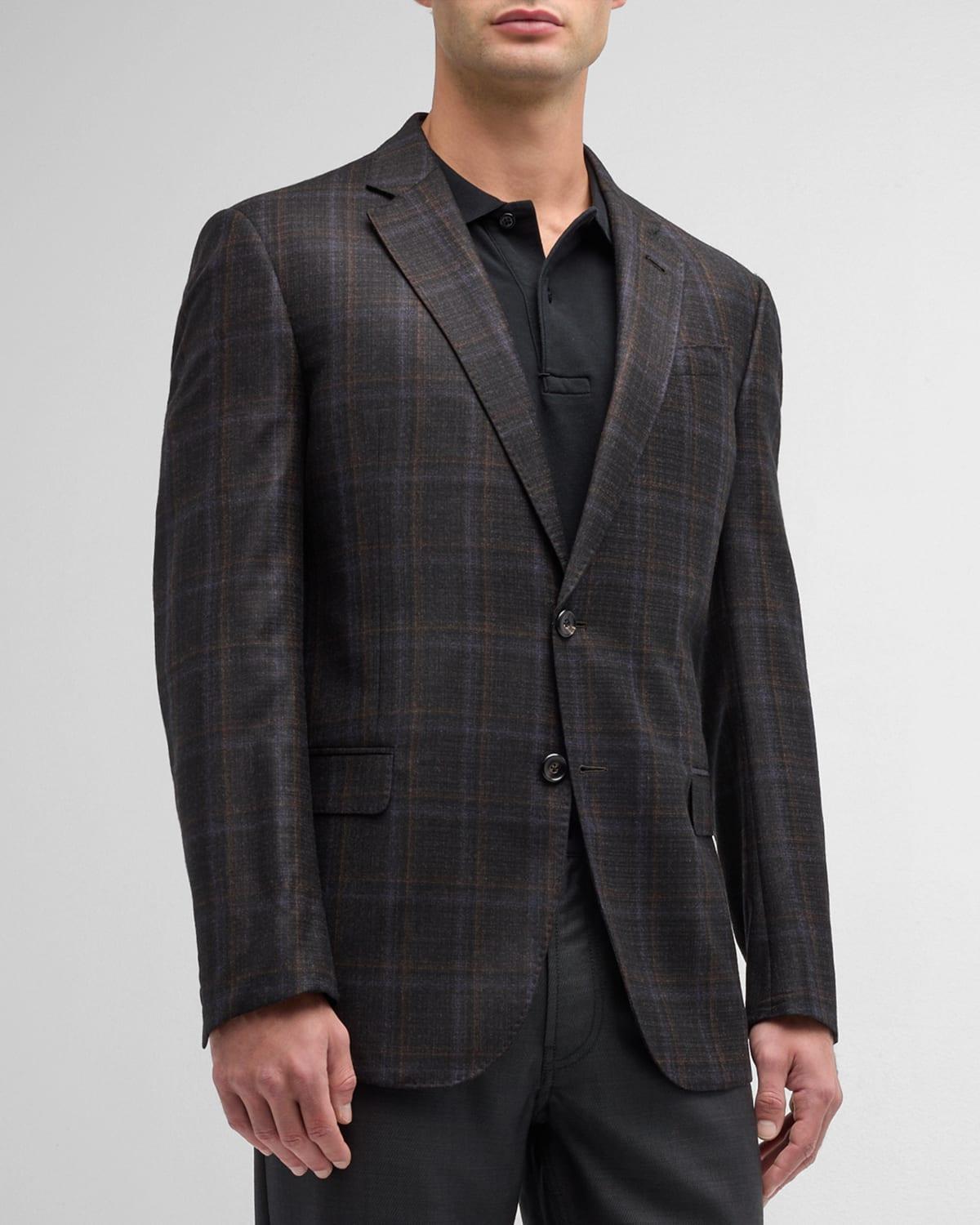 Mens Windowpane Wool Dinner Jacket Product Image