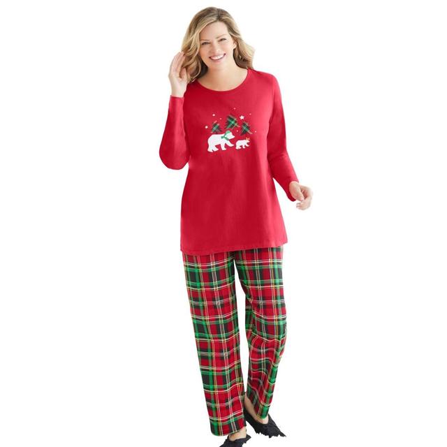 Dreams & Co. Womens Long Sleeve Knit Pj Set Product Image