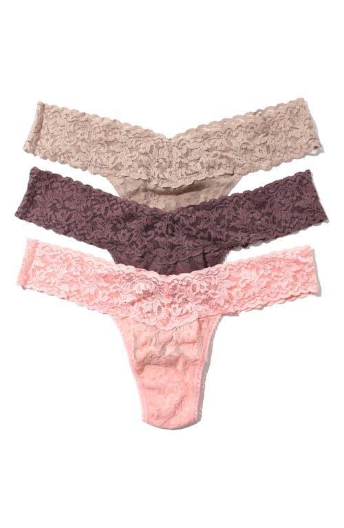 3-Pack Low-Rise Multicolor Lace Thongs Product Image