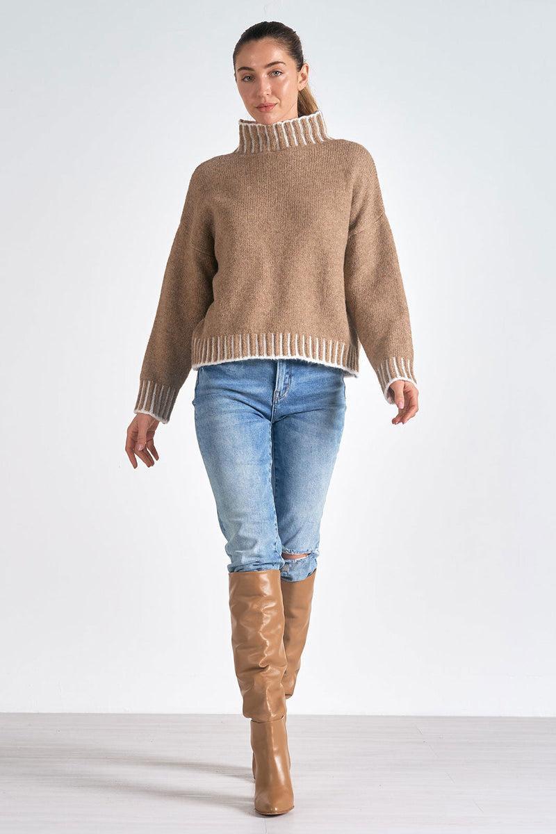 Sweater Mock Neck Stitching product image