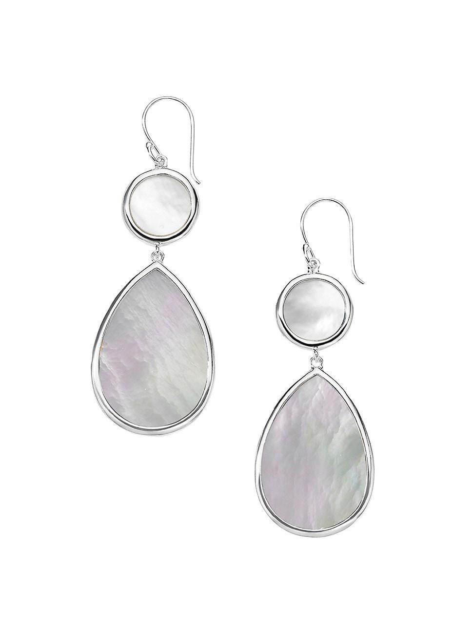 Ippolita Sterling Silver Rock Candy Mother of Pearl Dot & Teardrop Drop Earrings Product Image