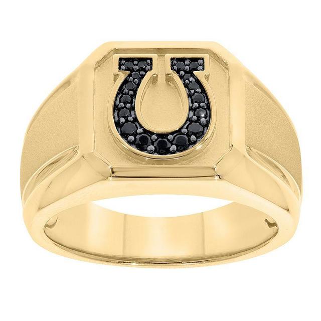 Mens Sterling Silver 1/6 Carat T.W. Black Diamond Horseshoe Ring Yellow Product Image