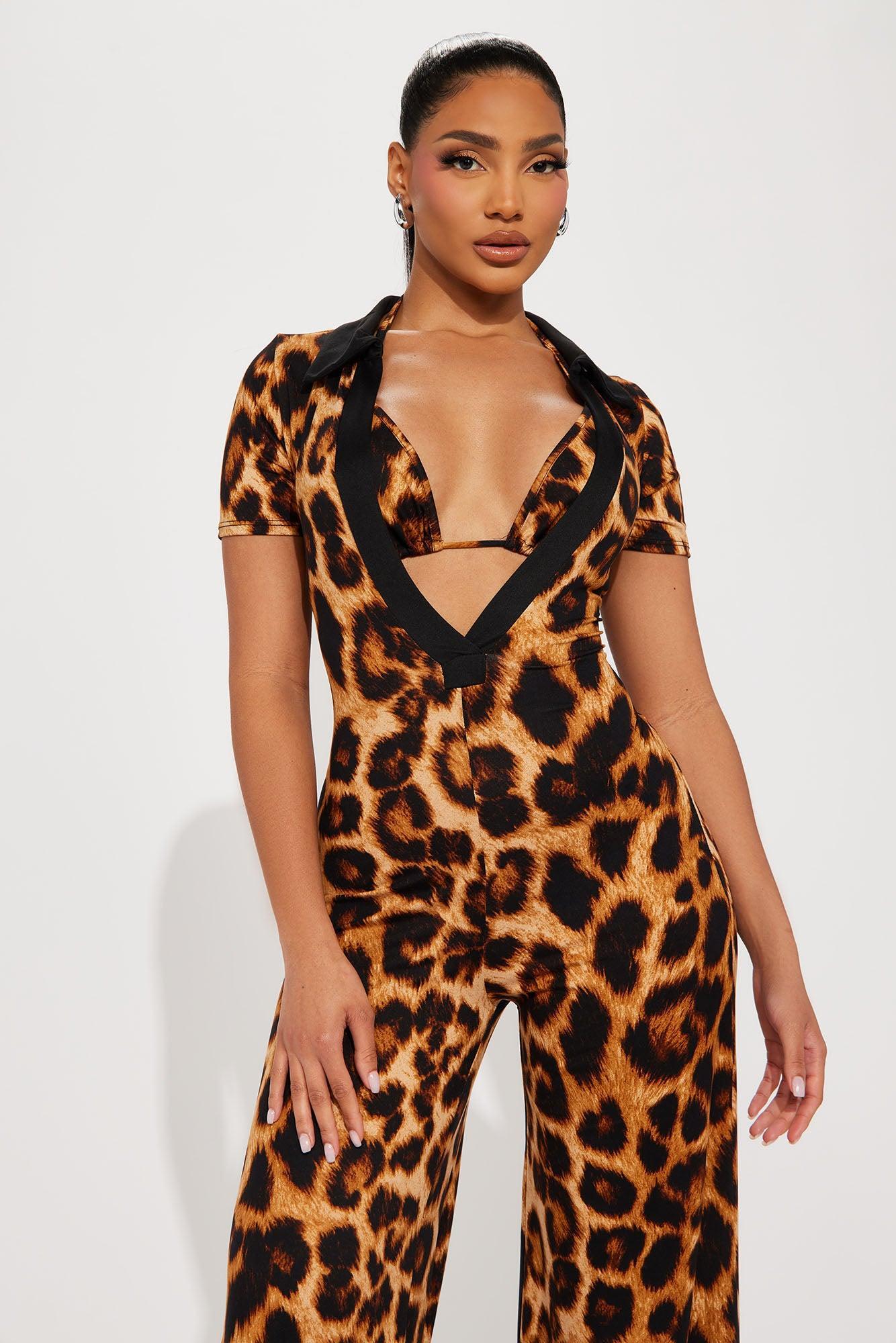 Always Catty Jumpsuit Set - Brown/combo Product Image