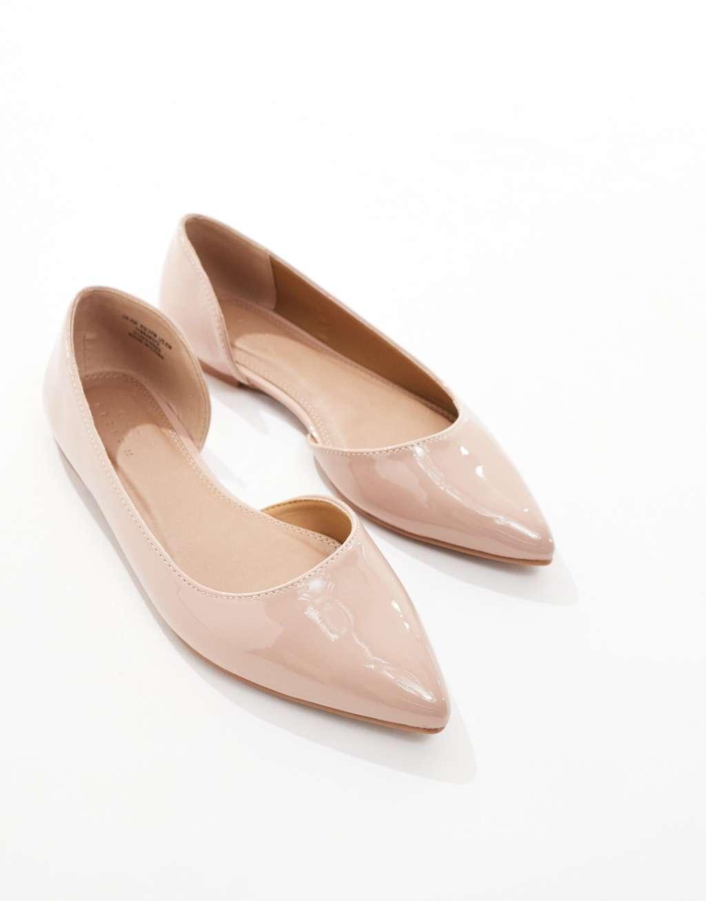 ASOS DESIGN Wide Fit Virtue dorsay pointed ballet flats Product Image