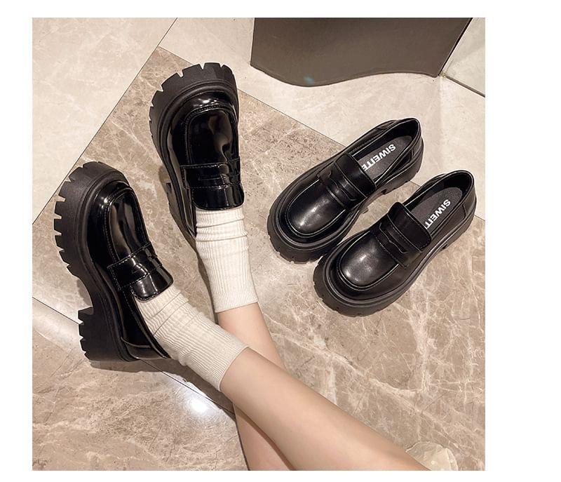 Faux-Leather Platform Loafers Product Image