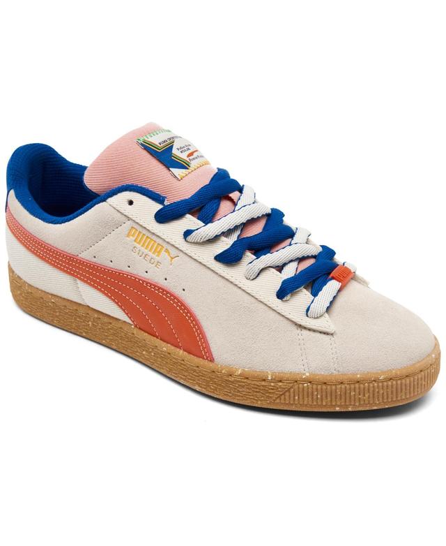 Puma Mens Suede Podium Casual Sneakers from Finish Line - Alpine Snow/Gum/Red Product Image