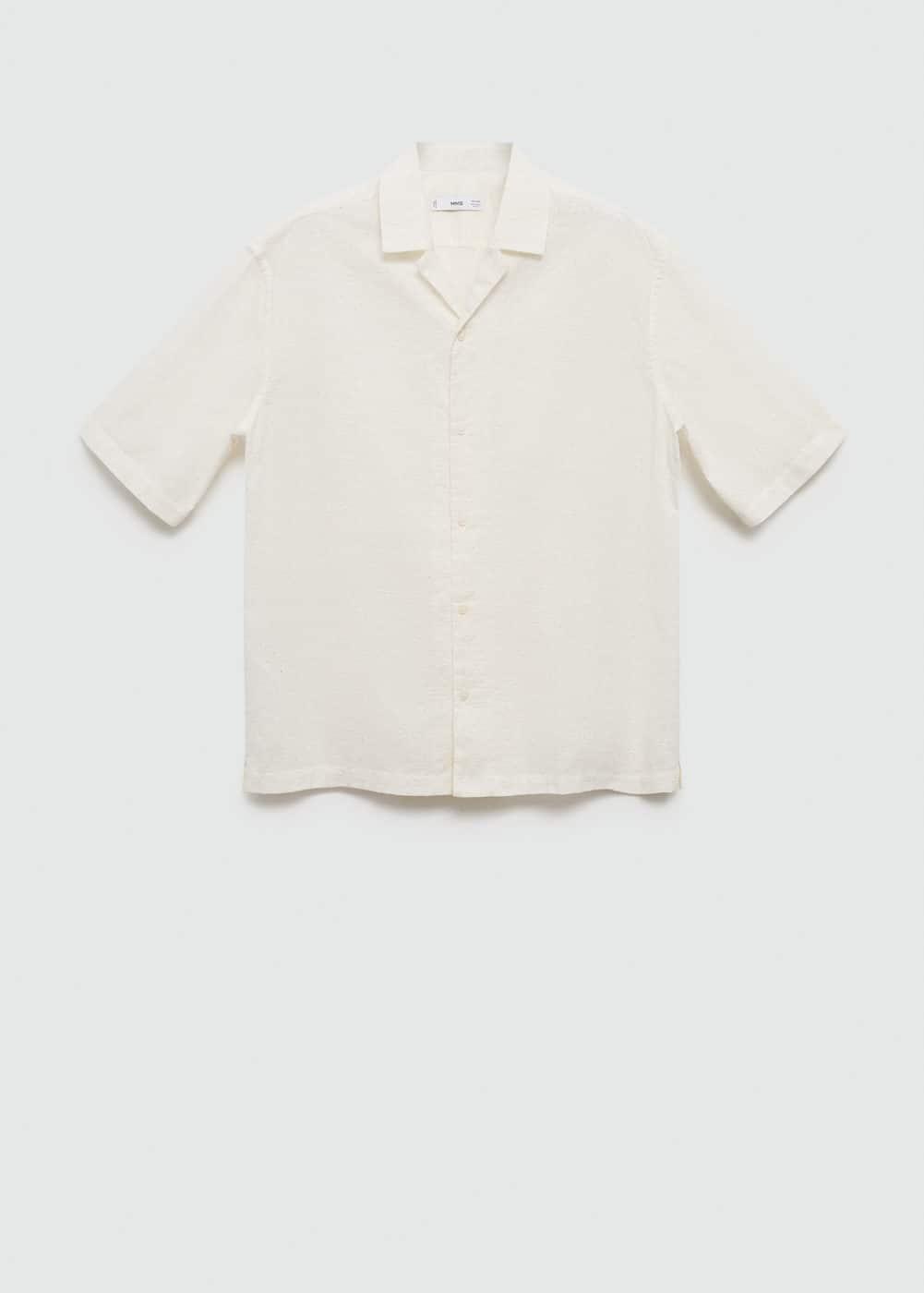 Mango Mens Relaxed Fit Cotton Embroidered Shirt Product Image