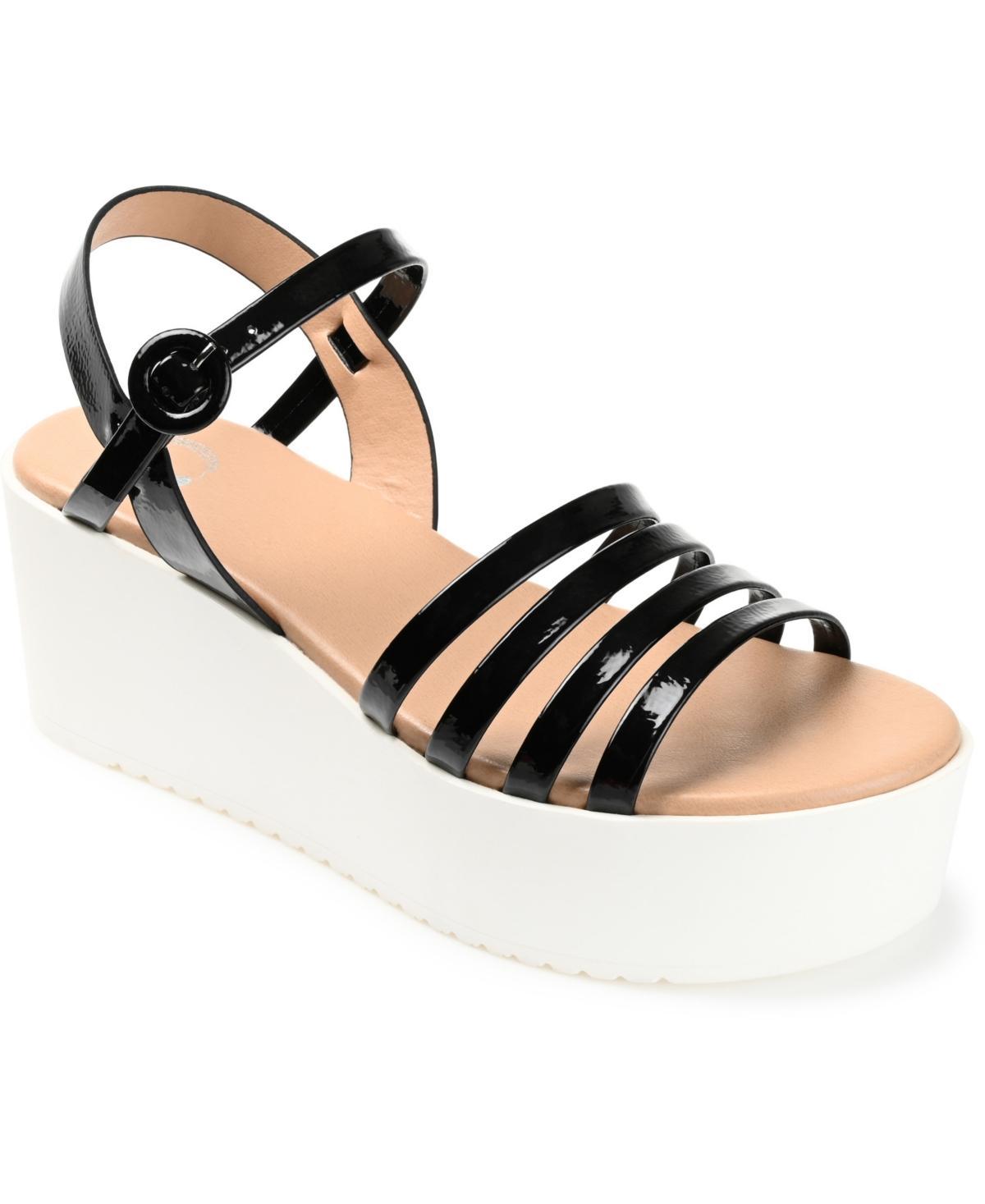 Journee Collection Miragge Tru Comfort Foam Womens Wedge Sandals Black Product Image