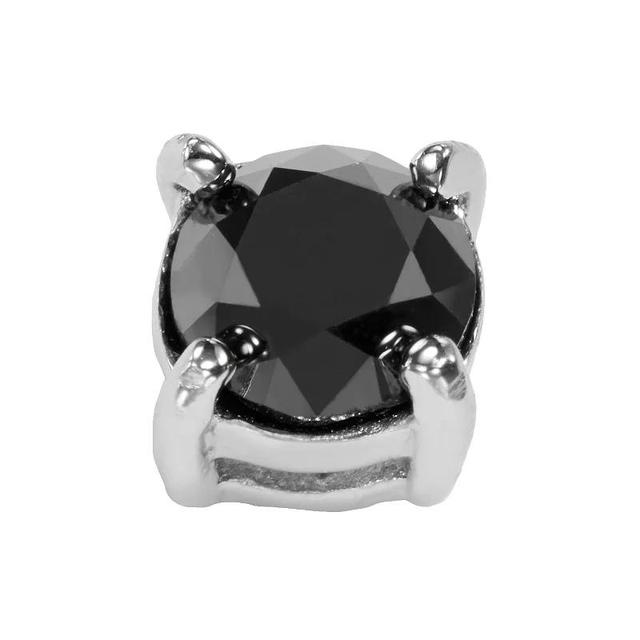 Stainless Steel 1/2-ct. T.W. Black Diamond Stud Earring, Womens Product Image