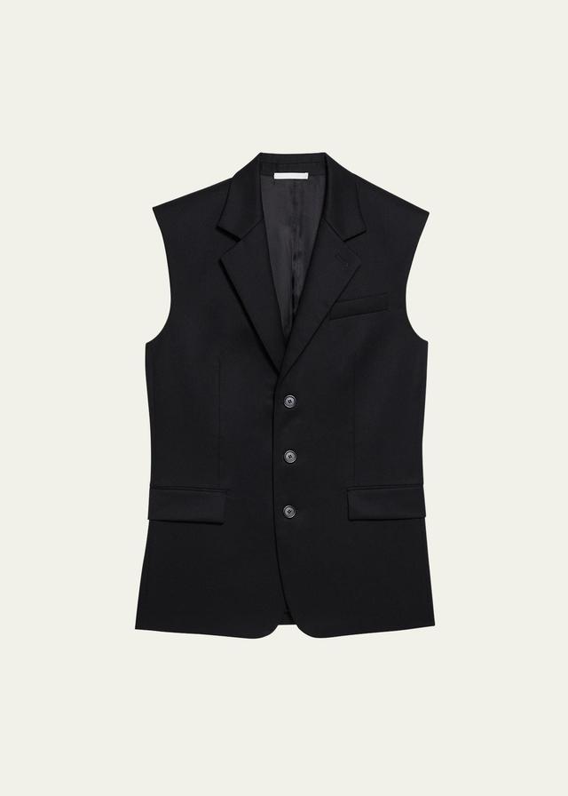 Mens Sleeveless Wool Blazer Product Image