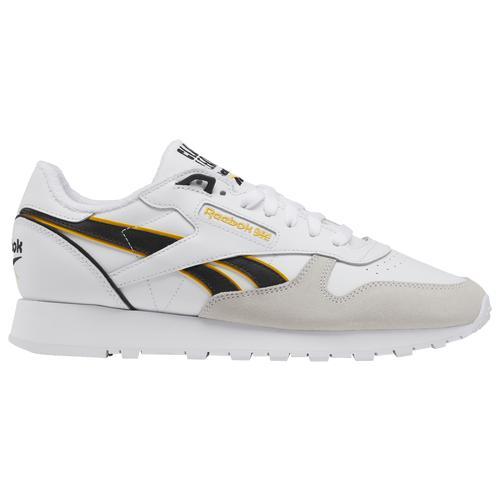 Reebok Mens Classic Leather - Running Shoes Black/Footwear White/Always Yellow Product Image