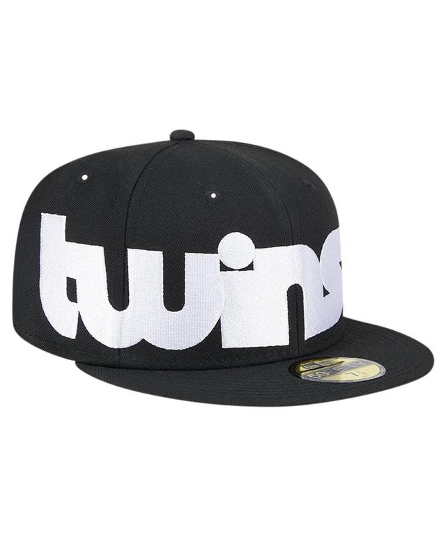 New Era Mens Black Minnesota Twins Checkered Undervisor 59FIFTY Fitted Hat Product Image