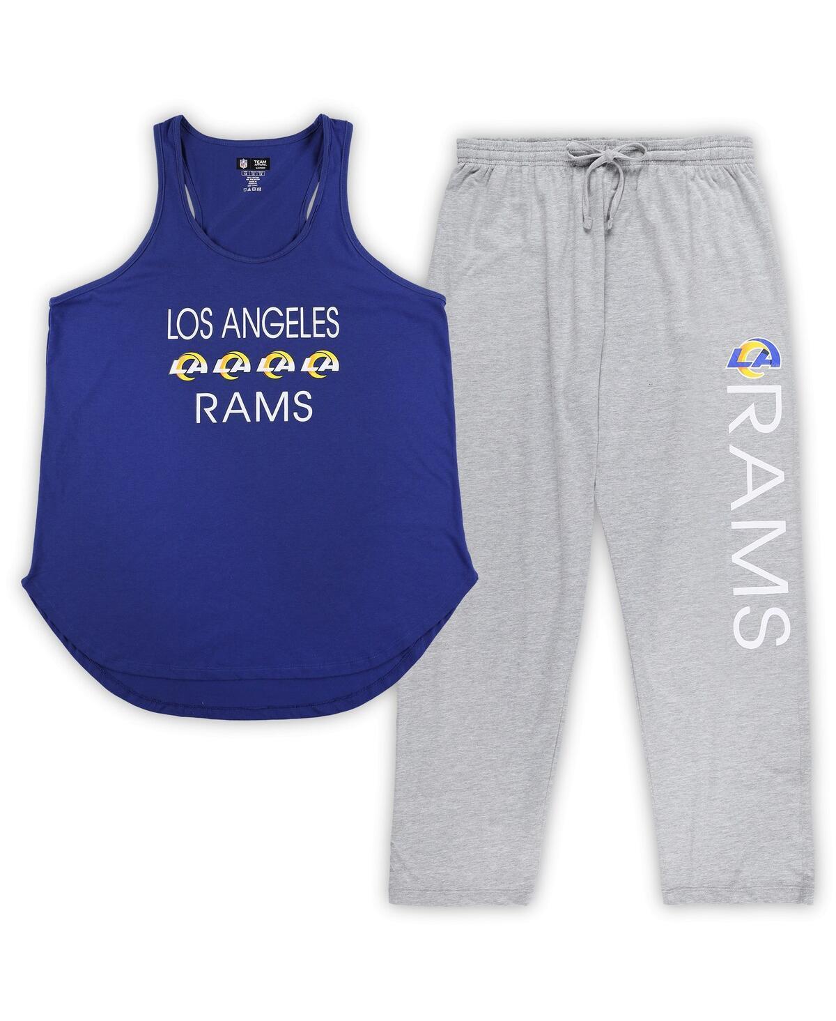 Womens Concepts Sport Royal Los Angeles Rams Plus Size Meter Tank Top and Pants Sleep Set - Royal Product Image