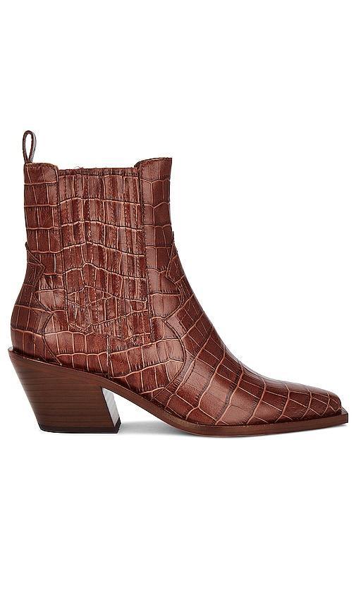 Dolce Vita Senna Leather Crocodile Embossed Snip Toe Western Booties Product Image