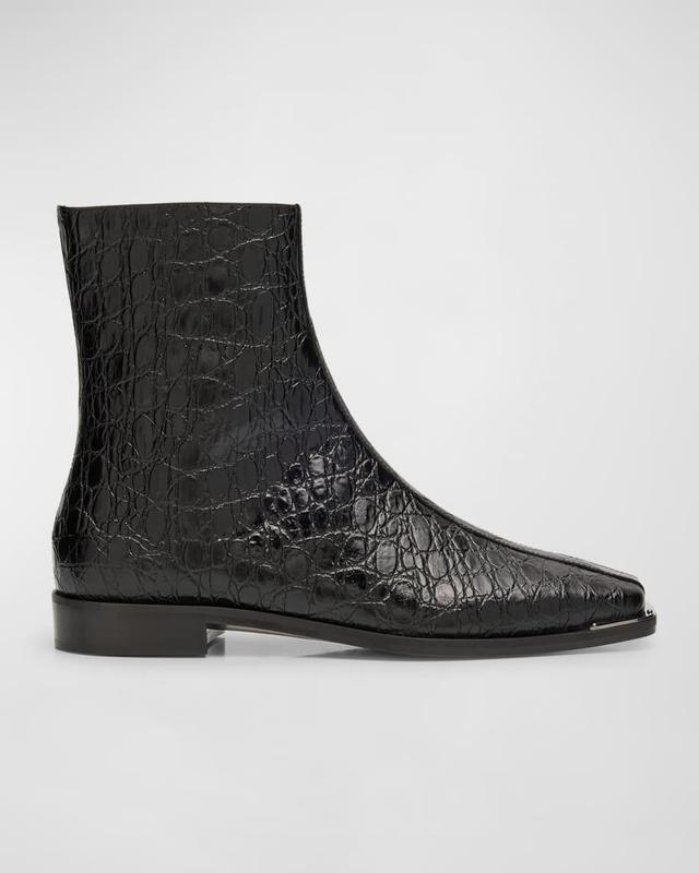 Men's Morpheus Croc-Effect Ankle Boots Product Image