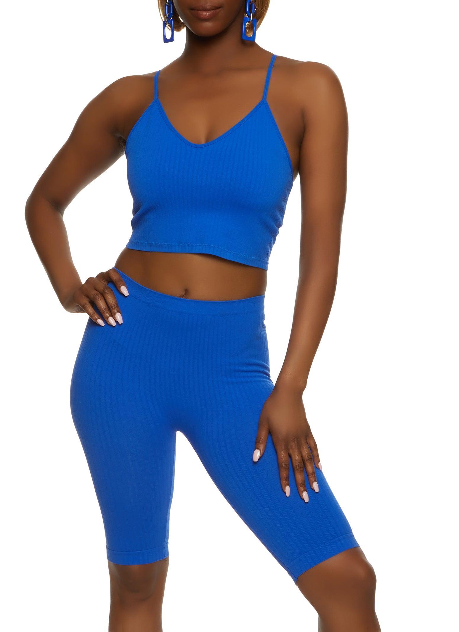 Womens Seamless Ribbed Knit Cropped Cami Product Image