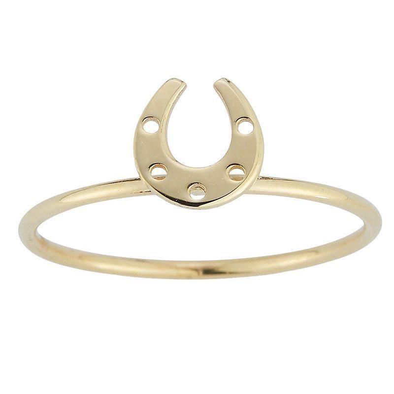 LUMINOR GOLD 14k Gold Horseshoe Stackable Ring, Womens Yellow Product Image