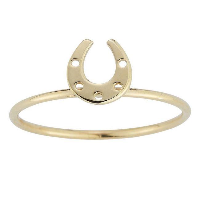 LUMINOR GOLD 14k Gold Horseshoe Stackable Ring, Womens Yellow Product Image