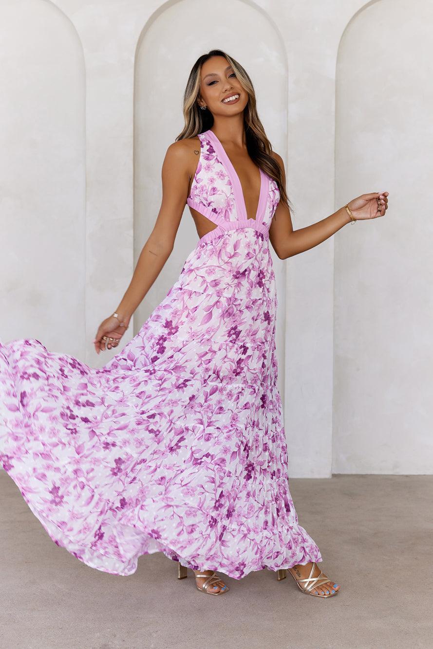 Forward Fashion Maxi Dress Purple Product Image