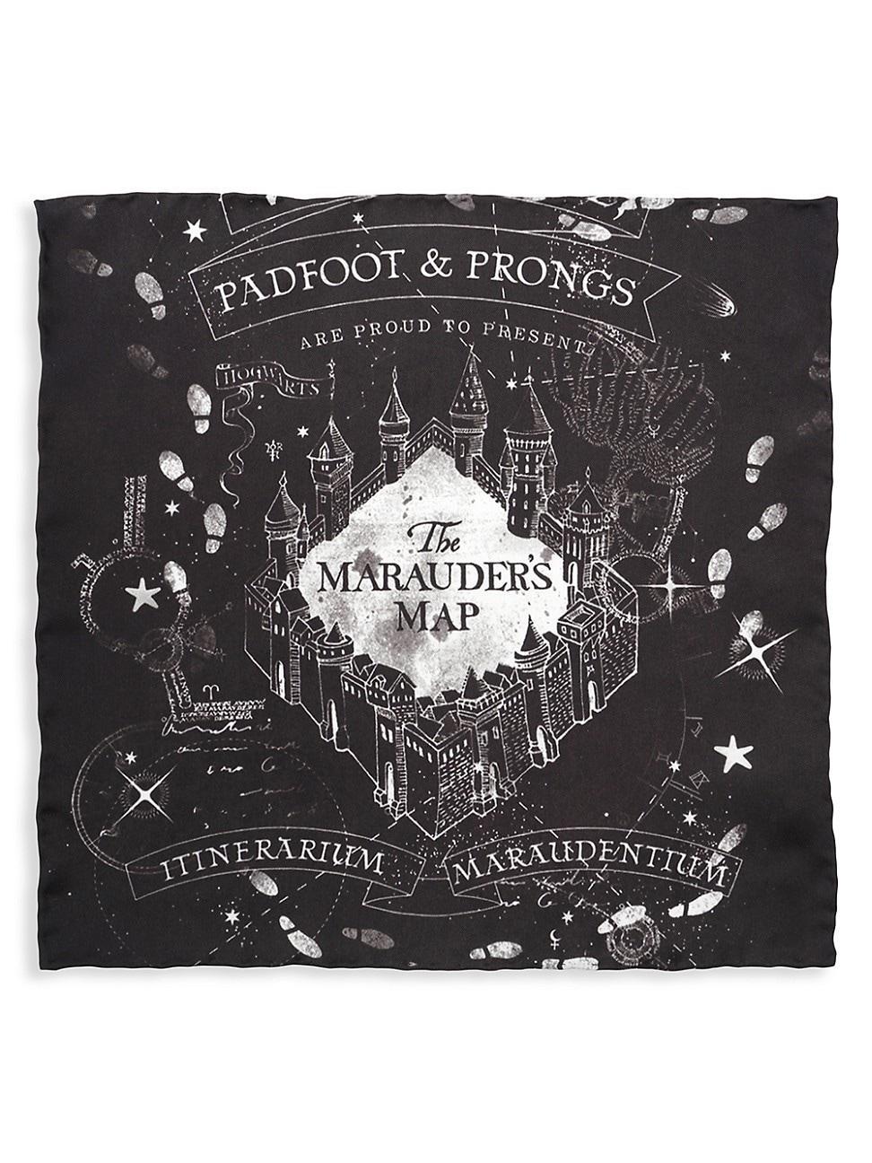 Mens Harry Potter Marauders Map Silk Pocket Square Product Image