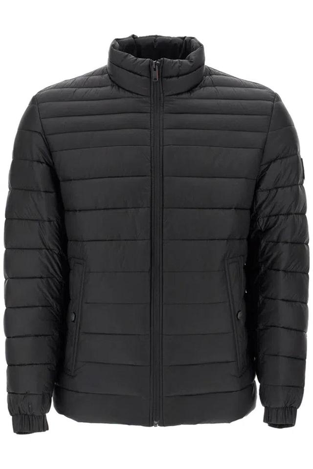 HUGO BOSS Water-repellent Padded Jacket With Logo Badge In Black Product Image