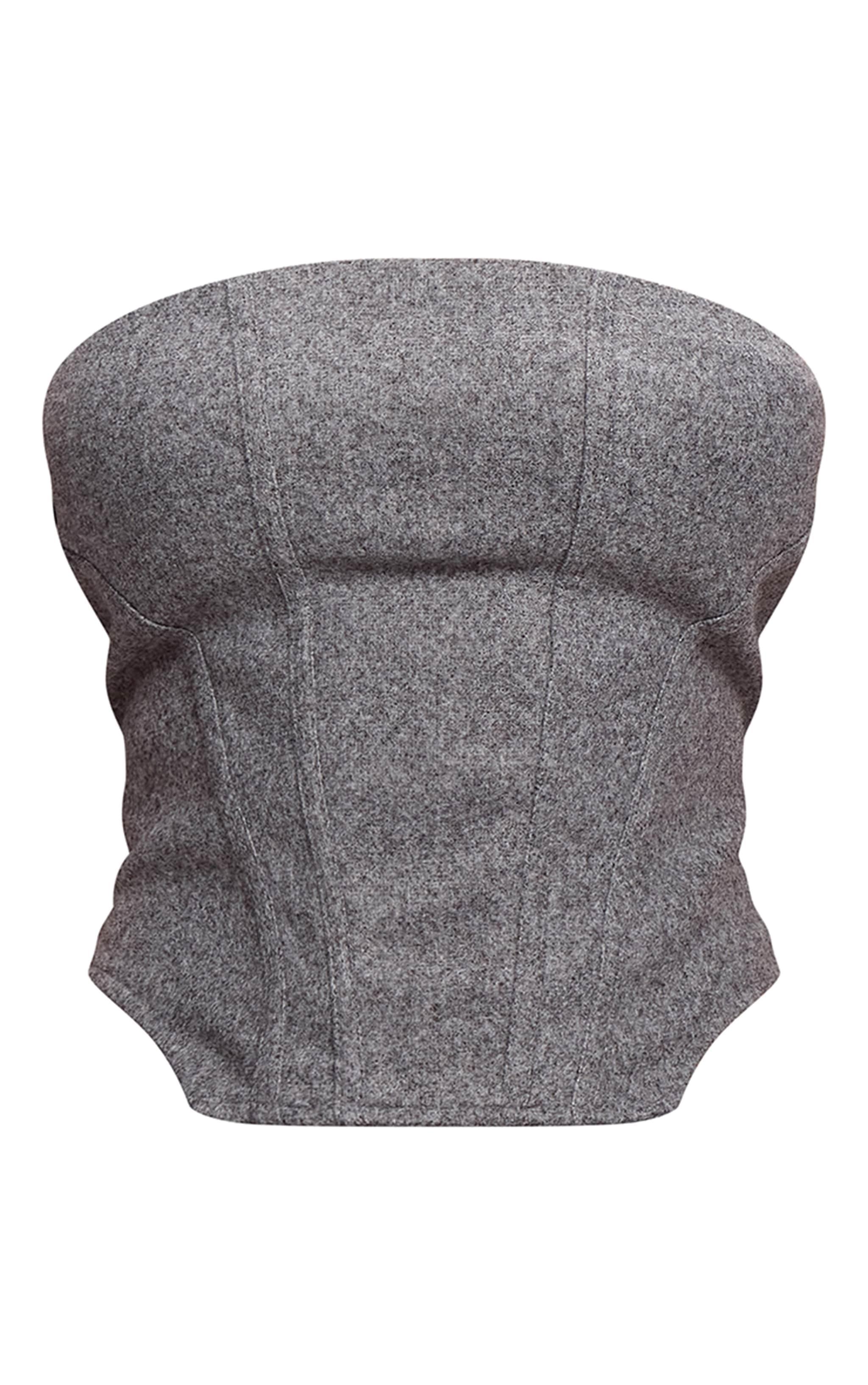 Grey Wool Look Corset Product Image