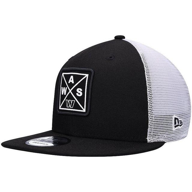 Mens New Era Black Washington Commanders Quad II 9FIFTY Trucker Snapback Hat Product Image