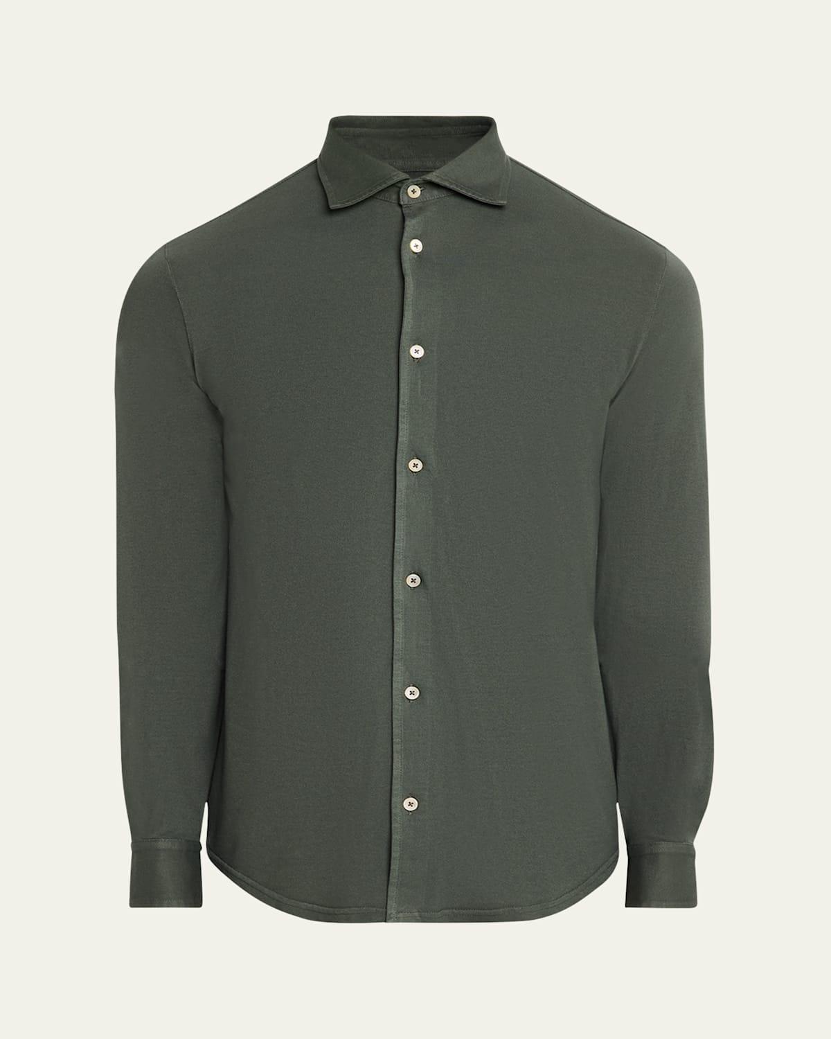 Mens Giza Cotton Pique Casual Button-Down Shirt Product Image