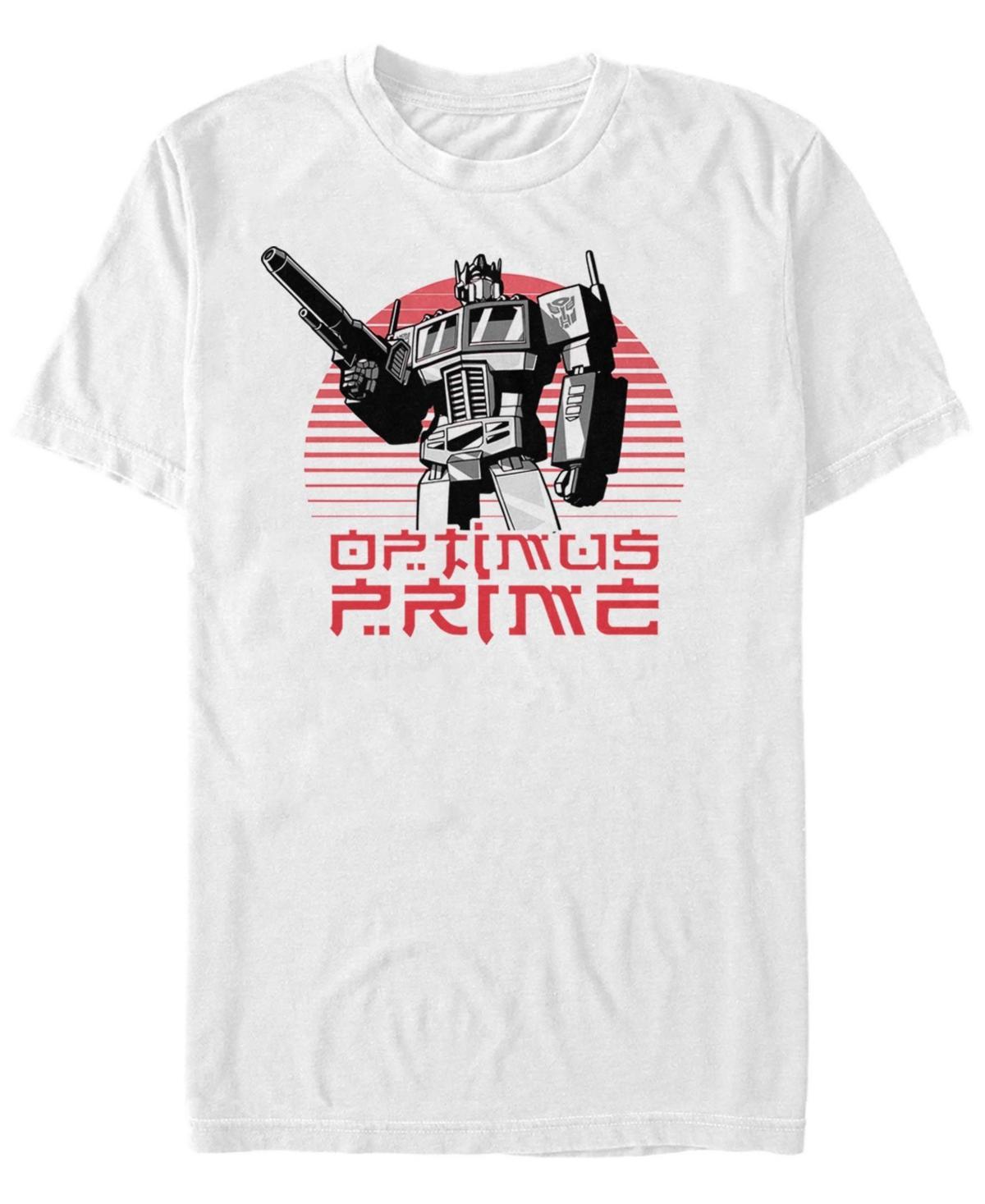 Mens Transformers Optimus Prime Lined Sunset Portrait Tee Product Image