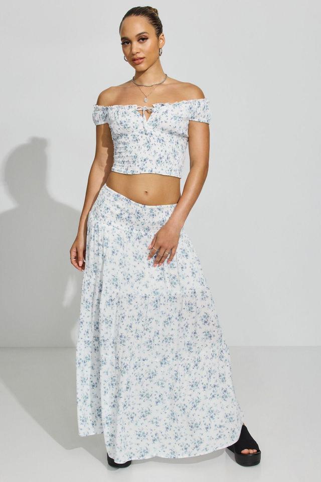 Eliana Smocked Peasant Midi Skirt Product Image