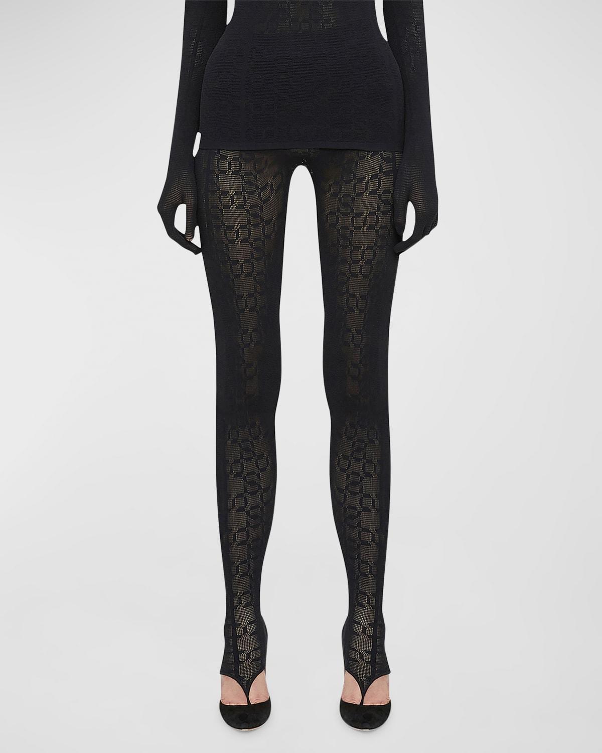 Womens SIMKHAI x Wolford Intricate Semi-Sheer Logo Tights Product Image