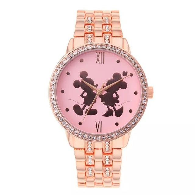 Disneys Mickey & Minnie Mouse Womens Rose Gold Alloy Glitz Watch WDS000680 Product Image