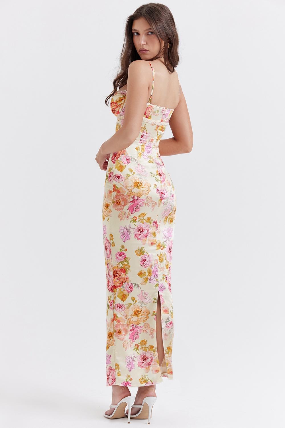 Josefina Ivory Floral Maxi Dress Product Image