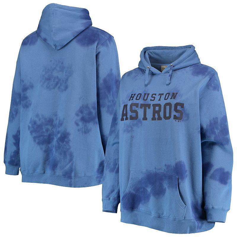 Womens Houston Astros Plus Size Cloud Pullover Hoodie Blue Product Image