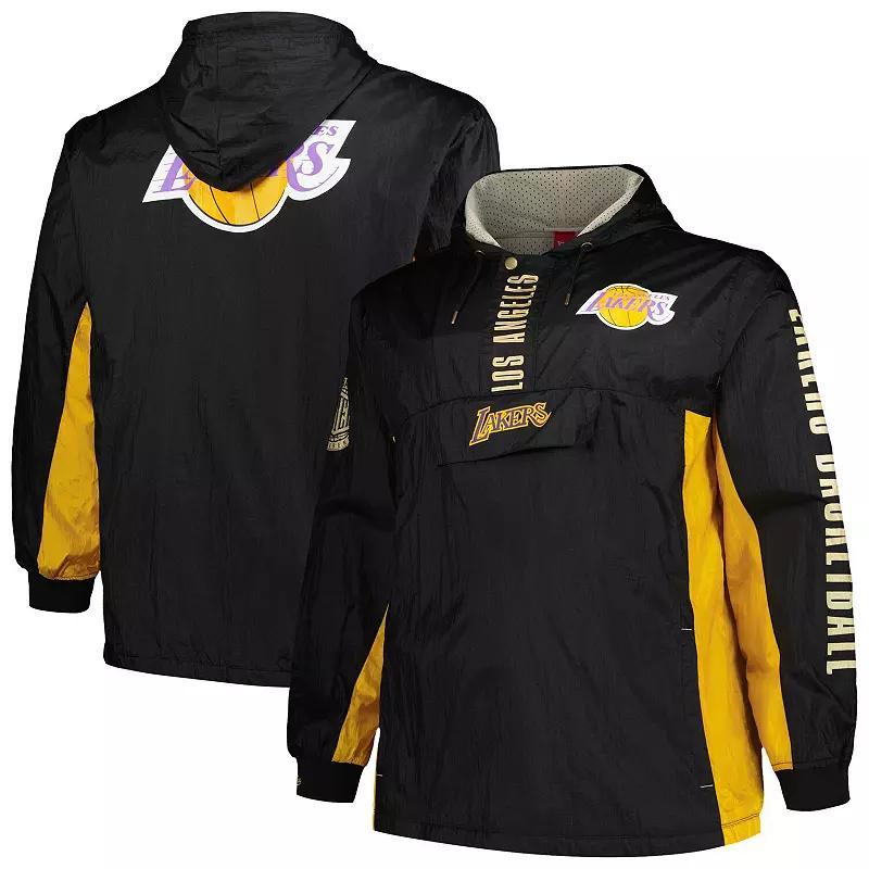 Mens Mitchell & Ness Los Angeles Lakers Big & Tall Hardwood Classics Team OG 2.0 Anorak Hoodie Quarter-Zip Windbreaker Jacket Product Image